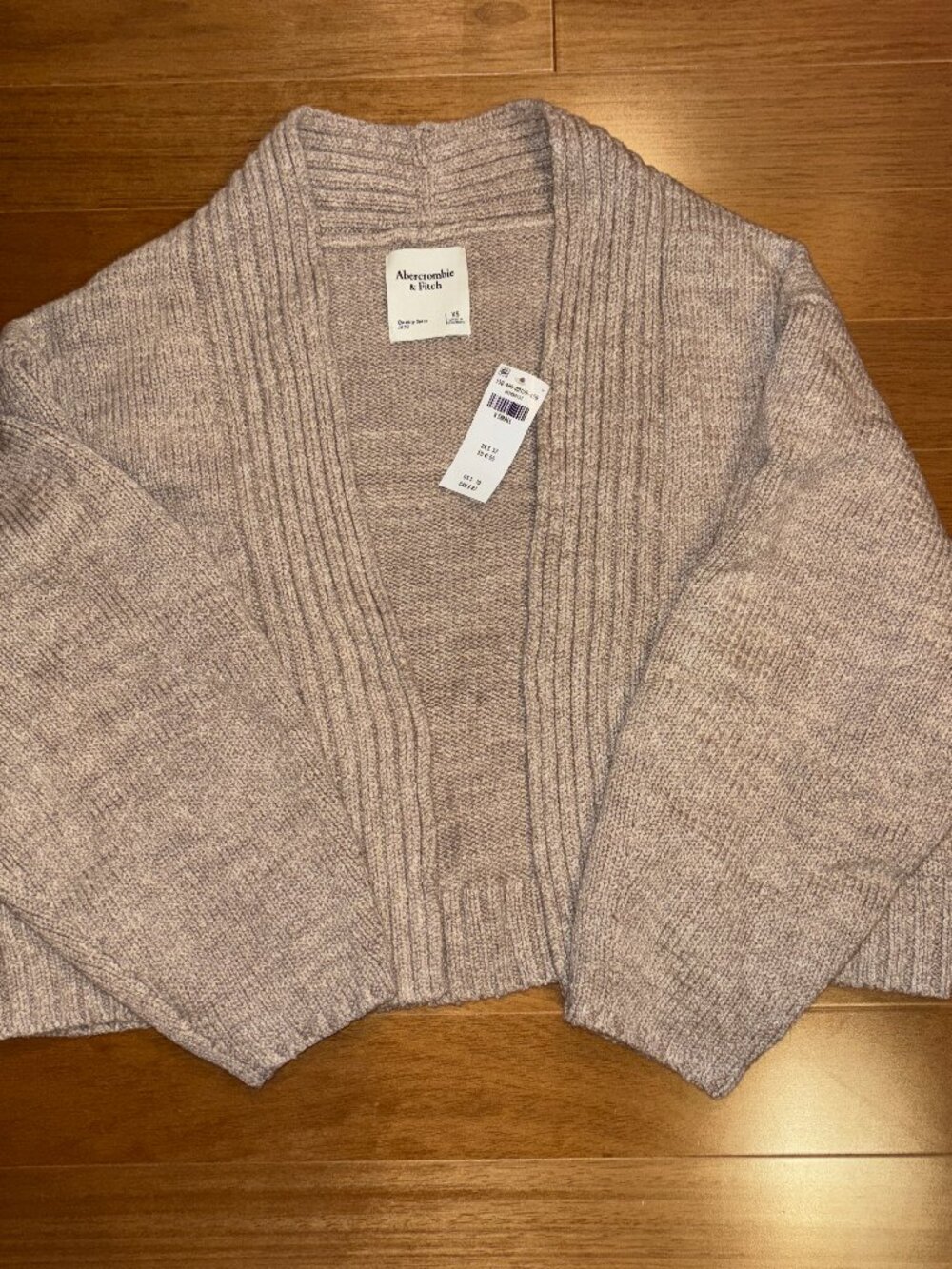 abercrombie & fitch barrel sleeve non-closure cardigan (xs sand)